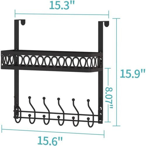 Door Hook Organizer, Towel Rack On Door, Umbrella On Door Hook,Hooks&Racks Black