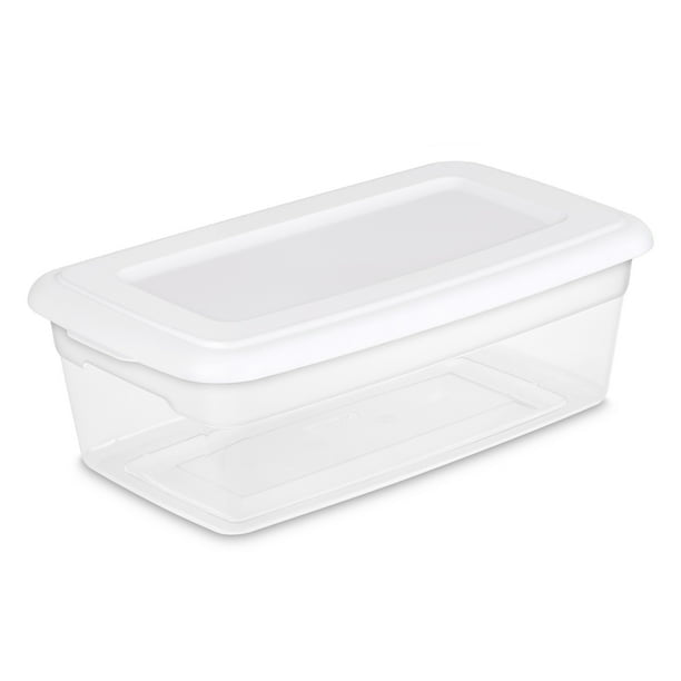 6 Qt. Storage Box Plastic, White, Set of 36