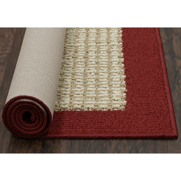 Machine Washable Faux Sisal Gray Indoor Accent Rug Set, 3-Piece Set