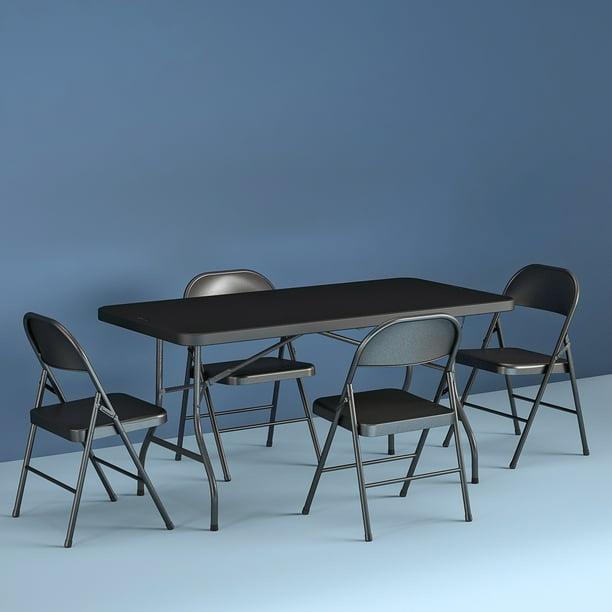 6 Foot Centerfold Folding Table, Black