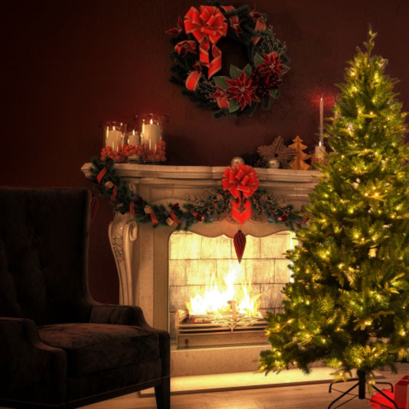 7.5 feet of artificial Christmas tree, with 1685 cutting -edge, 400LED, no light hinge cloud fir PVC/PE Christmas tree, suitable for indoor and outdoor