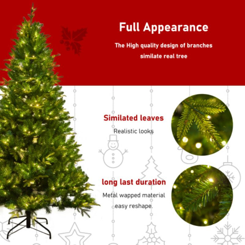 7.5 feet of artificial Christmas tree, with 1685 cutting -edge, 400LED, no light hinge cloud fir PVC/PE Christmas tree, suitable for indoor and outdoor