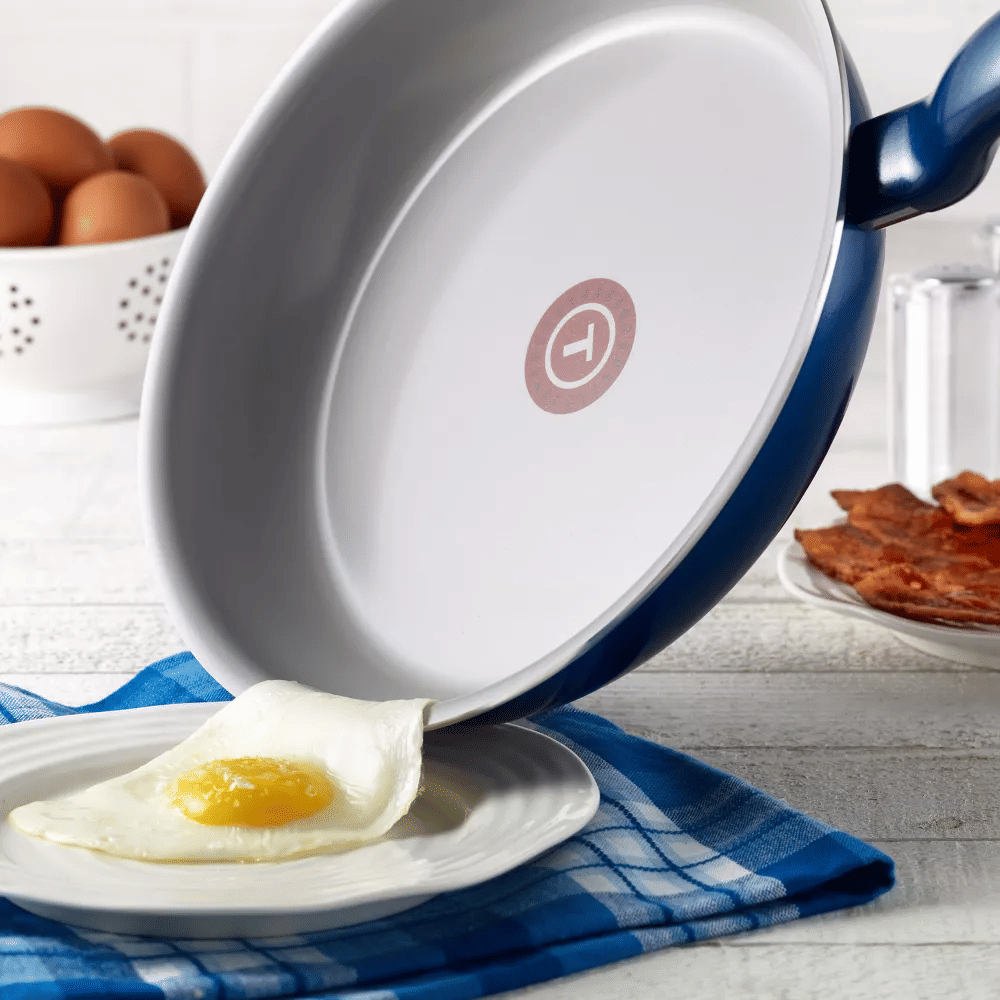T-fal Simply Cook Ceramic Cookware, 12pc Set, Blue