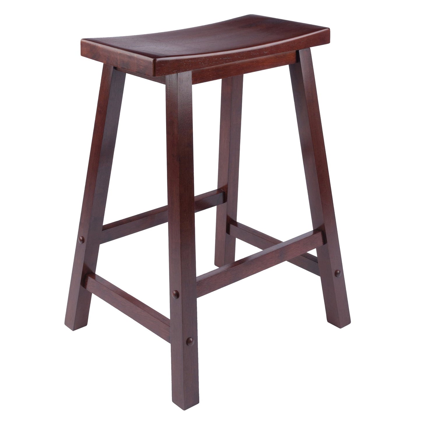 Wood Satori Saddle Seat Counter Stool, Walnut Finish