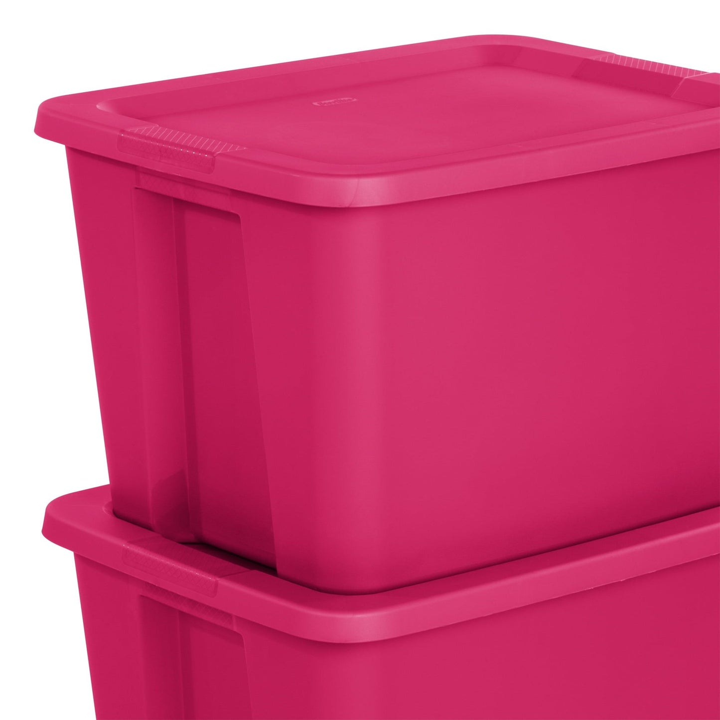 18 Gallon Tote Box Plastic, Fuchsia Burst, Set of 8