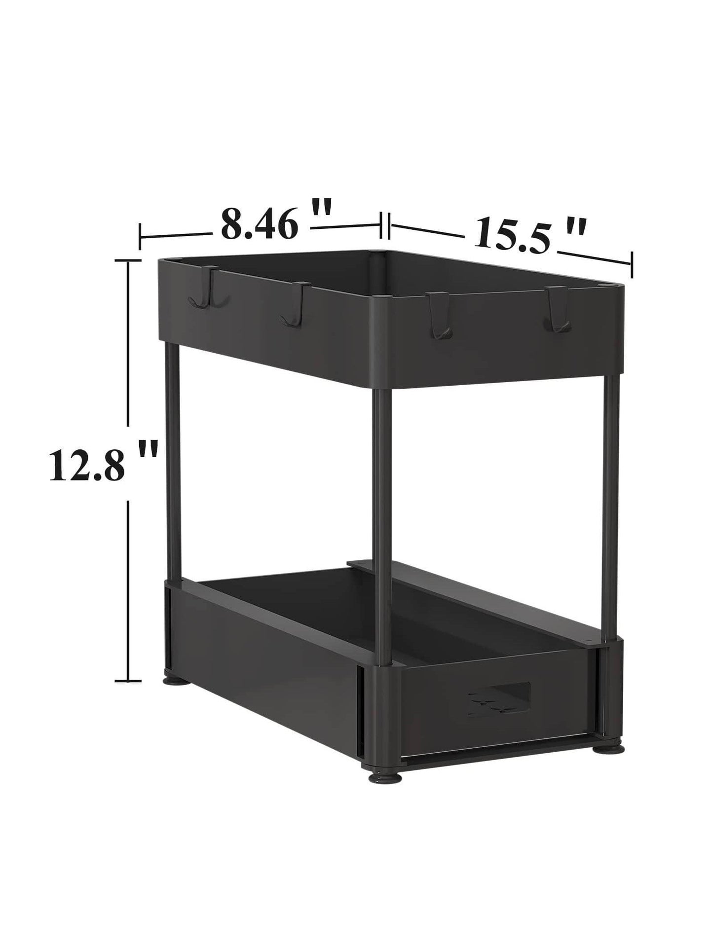 2 layers Under Sink Organizers and Storage Bathroom Organizer Under Sink, Pull Out Cabinet Organizer for Kitchen Bathroom Sink Storage, Pack of 2-layer storage racks in black