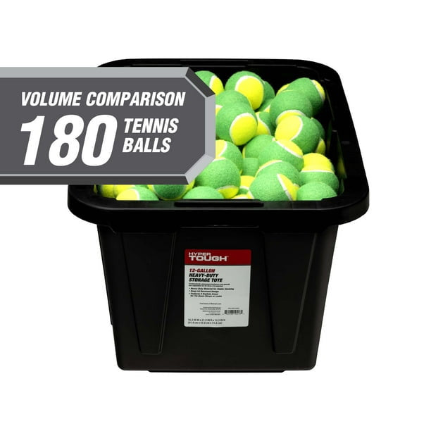 12 Gallon Snap Lid Storage Bin Container, Black with Red Lid, Set of 4