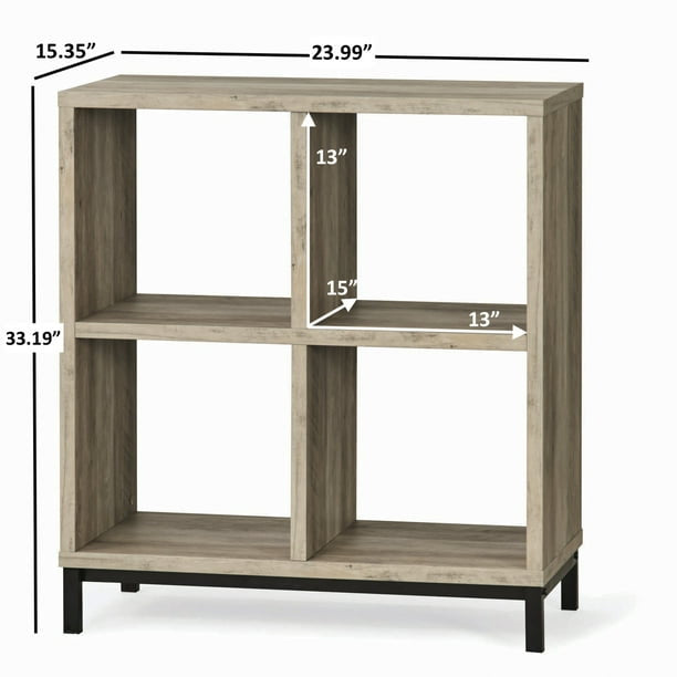 4-Cube Organizer with Metal Base: Versatile Storage Solution,Ideal for Living Rooms, Bedrooms, Offices