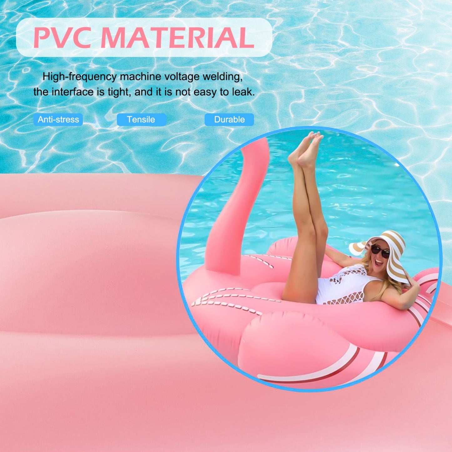Giant inflatable flamingo swimming pool floating, swimming pool floating lounge floating raft adult children's party decorative toys