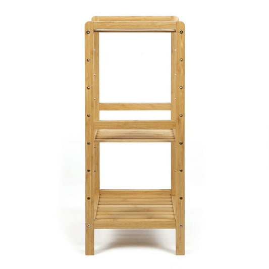 30-inch Three Tier Free-Standing Bathroom Shelf, 30 lbs. Capacity, Bamboo