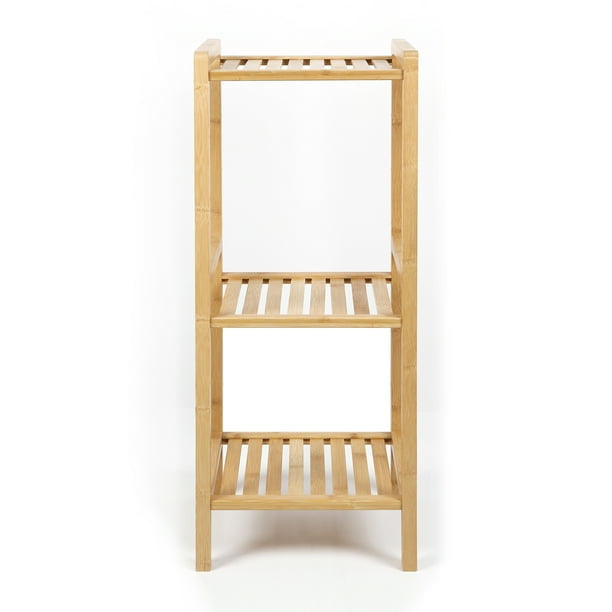 30-inch Three Tier Free-Standing Bathroom Shelf, 30 lbs. Capacity, Bamboo