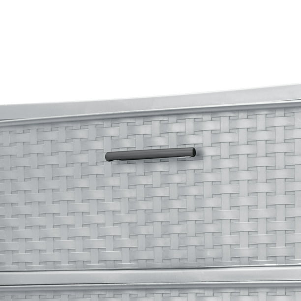 Wide 4 Drawer Cross-Weave Tower for multi-purposes