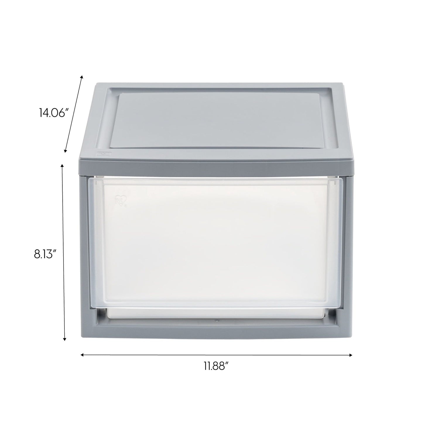 14 Quart Stackable Clear Plastic Storage Drawer, Gray, Set of 4
