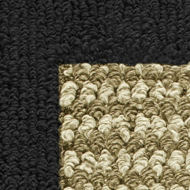 Machine Washable Faux Sisal Gray Indoor Accent Rug Set, 3-Piece Set
