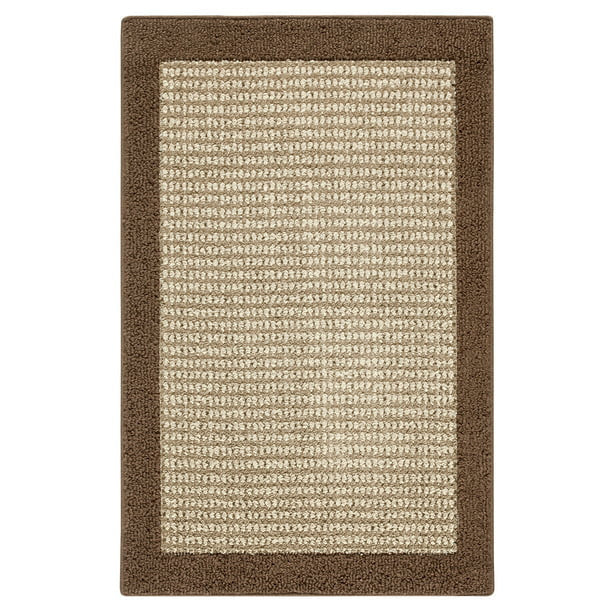 Machine Washable Faux Sisal Gray Indoor Accent Rug Set, 3-Piece Set