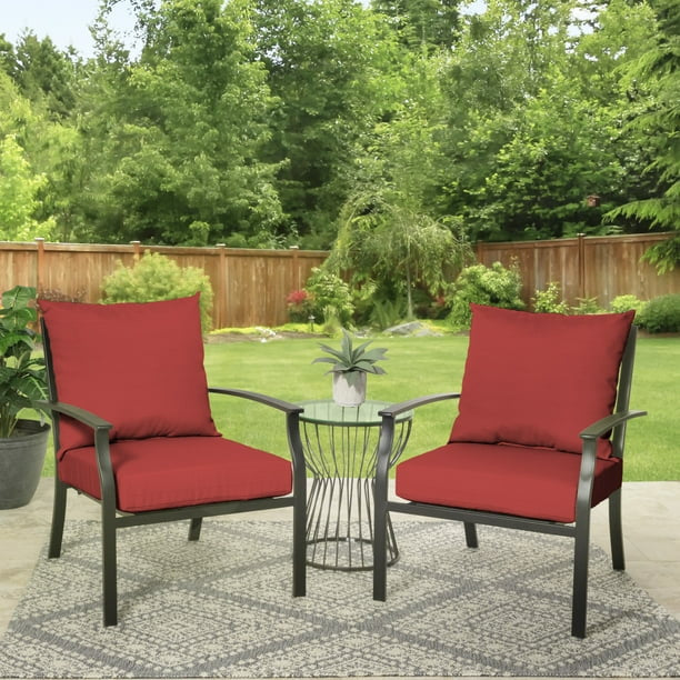 45" x 22.75" Solid Tan Rectangle Outdoor 2-Piece Deep Seat Cushion