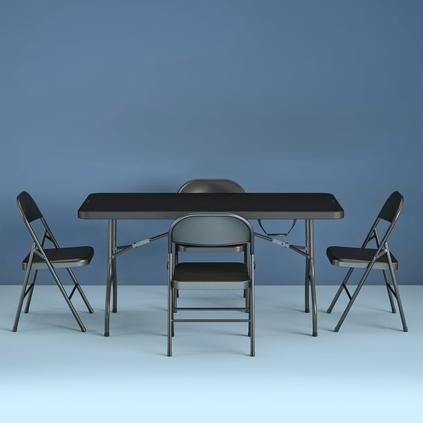 6 Foot Centerfold Folding Table, Black