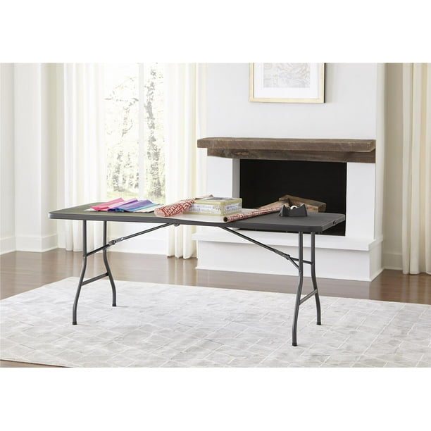 6 Foot Centerfold Folding Table, Black