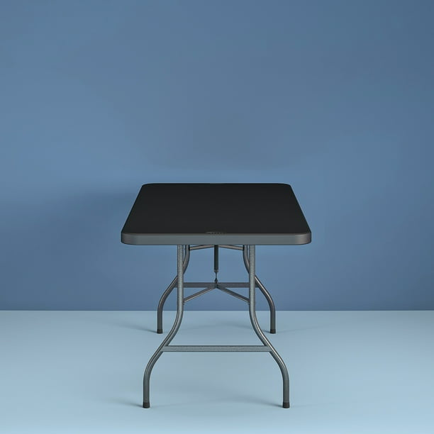 6 Foot Centerfold Folding Table, Black