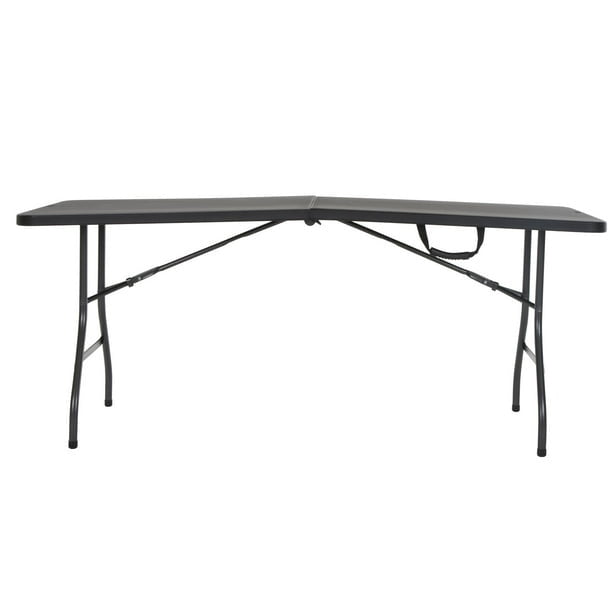 6 Foot Centerfold Folding Table, Black