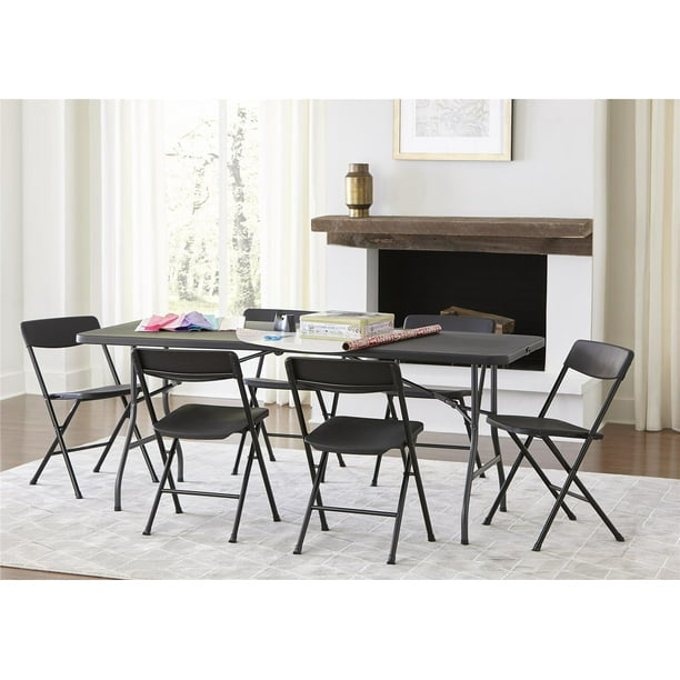 6 Foot Centerfold Folding Table, Black