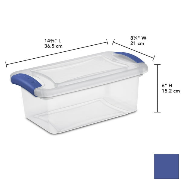 Set of 14,7 Qt. Latch Box Plastic, Stadium Blue