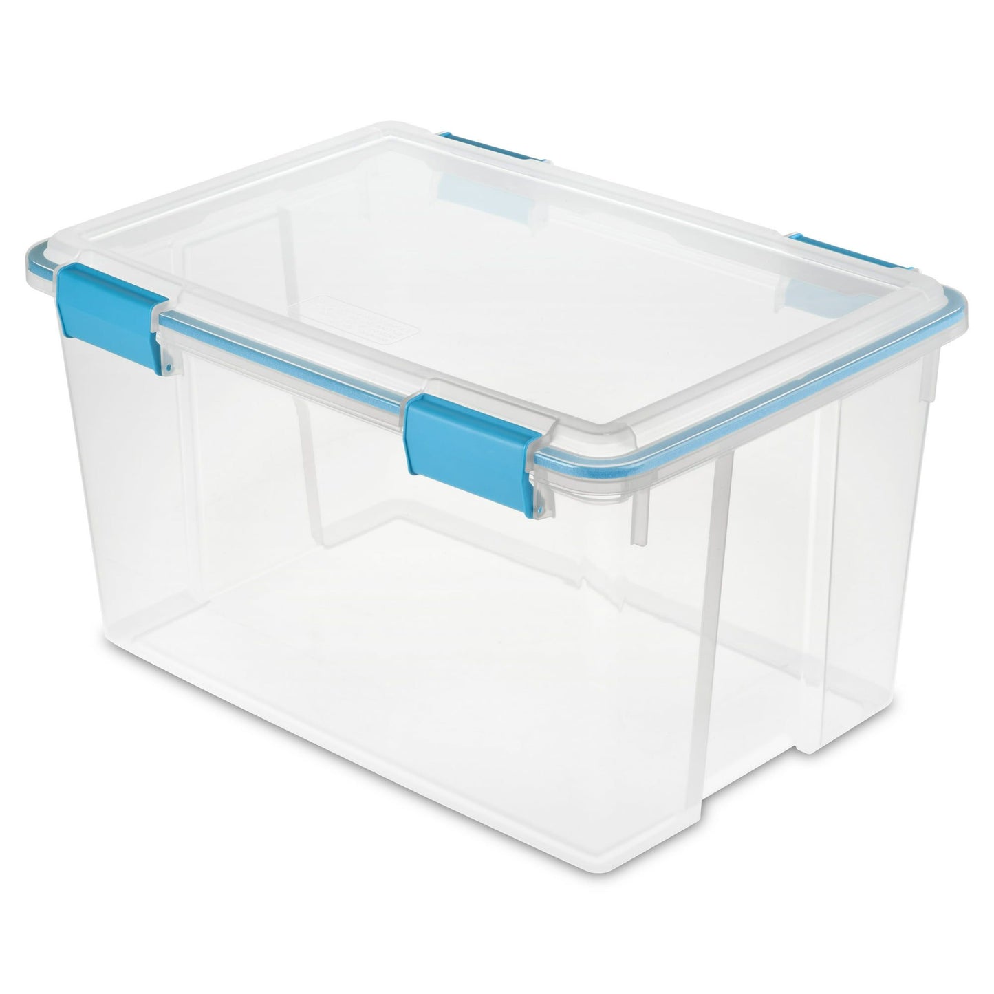 54-Quart Plastic Gasket Box, Blue Aquarium, Set of 4, Sturdy Large Capacity