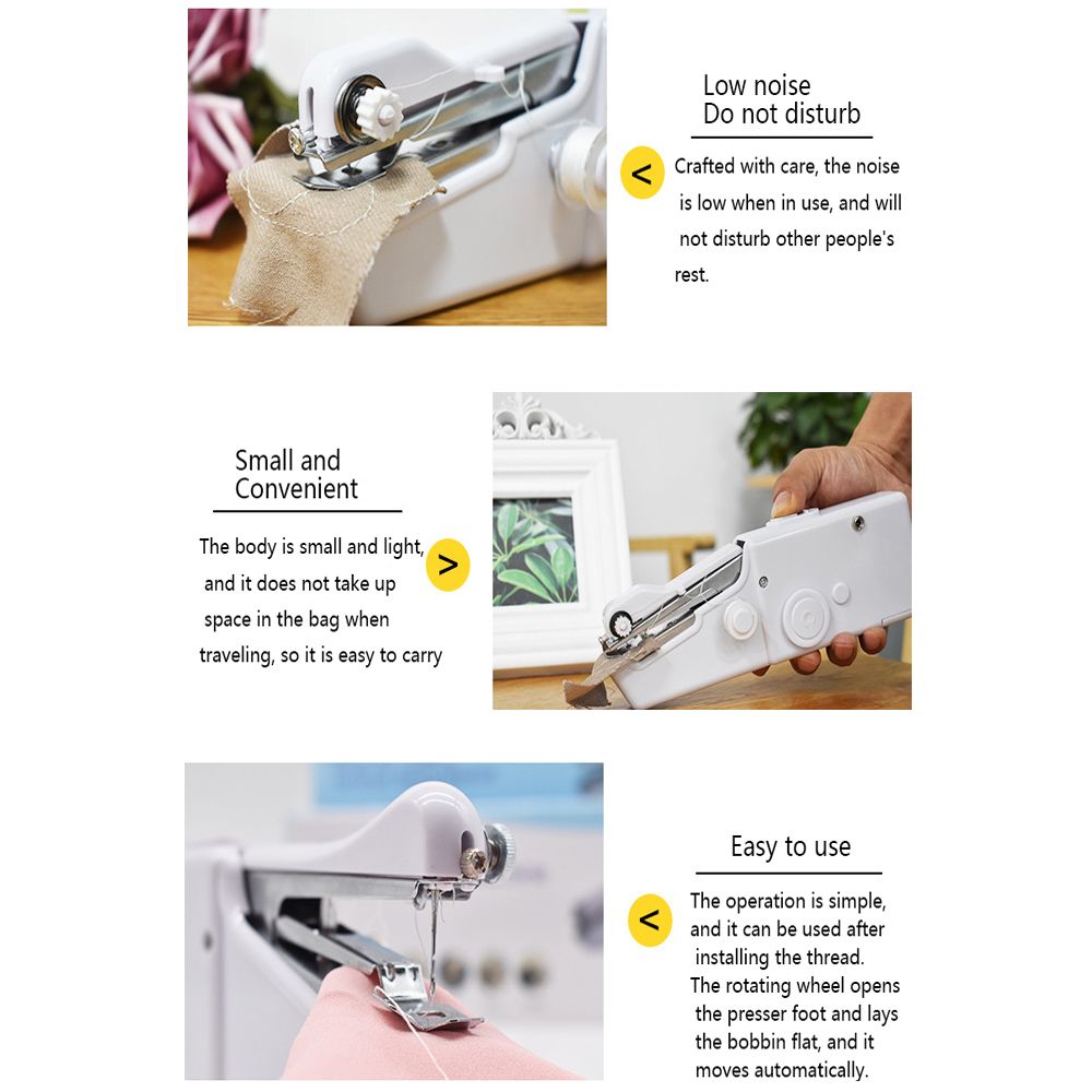 Handheld 101 Sewing Machine Portable Electric Mini Sewing Machine Household Mini Sewing Machine  white