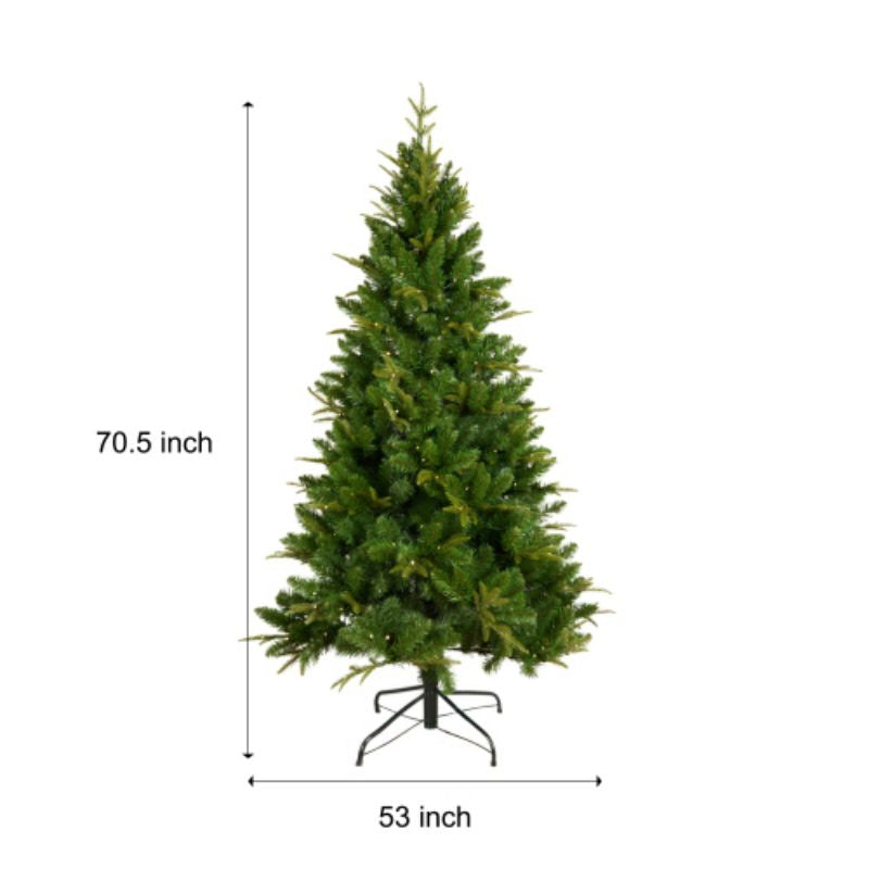 6 -foot artificial Christmas tree, with 1079 cutting -edge, 260LED, no light hinge cloud fir PVC/PE Christmas tree, suitable for indoor and outdoor