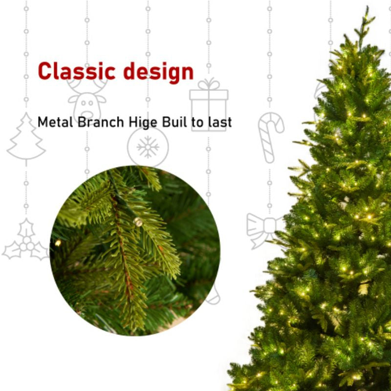 6 -foot artificial Christmas tree, with 1079 cutting -edge, 260LED, no light hinge cloud fir PVC/PE Christmas tree, suitable for indoor and outdoor