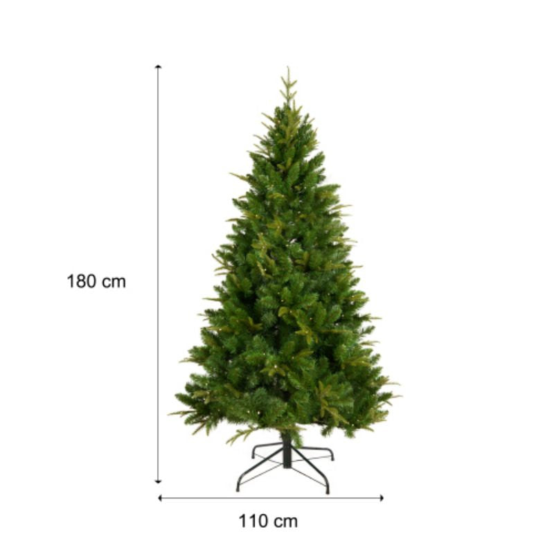 6 -foot artificial Christmas tree, with 1079 cutting -edge, 260LED, no light hinge cloud fir PVC/PE Christmas tree, suitable for indoor and outdoor