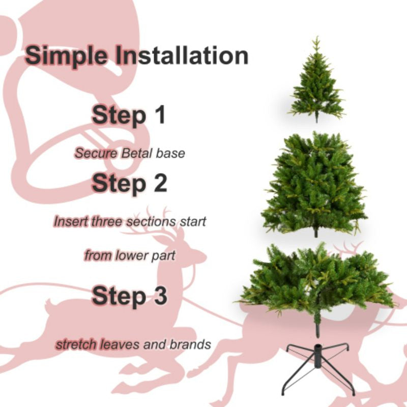 7.5 feet of artificial Christmas tree, with 1685 cutting -edge, 400LED, no light hinge cloud fir PVC/PE Christmas tree, suitable for indoor and outdoor