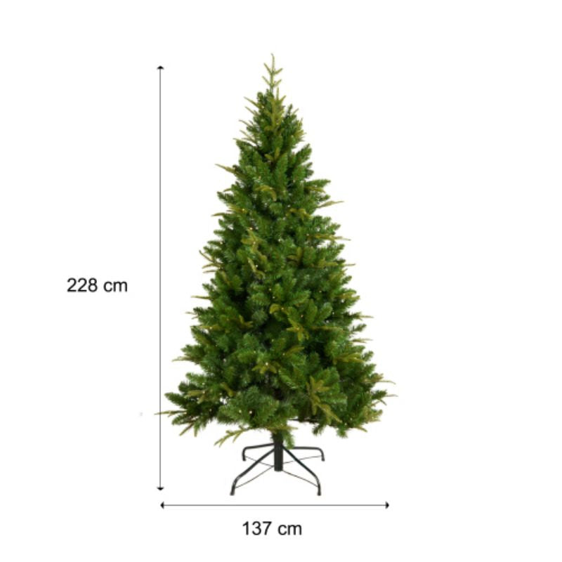 7.5 feet of artificial Christmas tree, with 1685 cutting -edge, 400LED, no light hinge cloud fir PVC/PE Christmas tree, suitable for indoor and outdoor