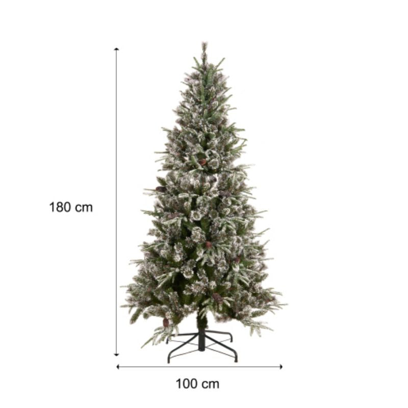 The best choice product 6 -foot pre -decoration Yunshan hinge artificial mixed PE/PVC Christmas tree, with 1273 pointed, 29 pine cones, 240 lights, metal bases