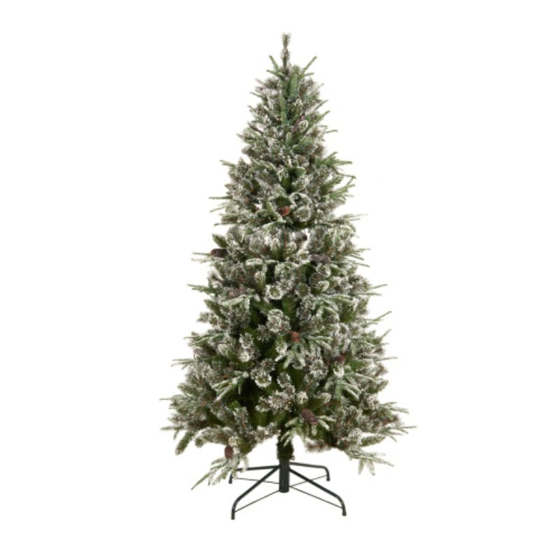 The best choice product 6 -foot pre -decoration Yunshan hinge artificial mixed PE/PVC Christmas tree, with 1273 pointed, 29 pine cones, 240 lights, metal bases