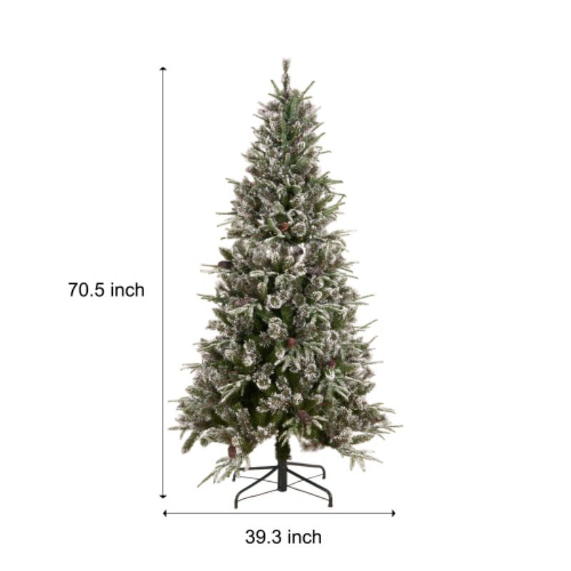 The best choice product 6 -foot pre -decoration Yunshan hinge artificial mixed PE/PVC Christmas tree, with 1273 pointed, 29 pine cones, 240 lights, metal bases