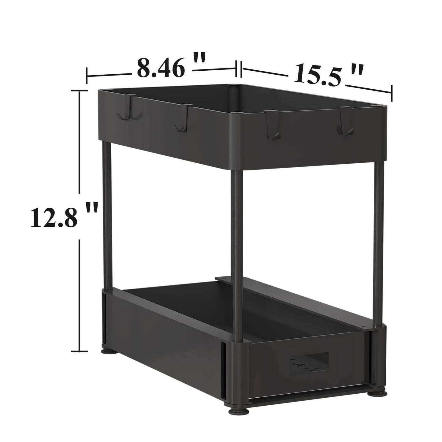 2 sets  Under Sink Organizers and Storage Bathroom Organizer Under Sink, Pull Out Cabinet Organizer for Kitchen Bathroom Sink Storage, Pack of 2-layer storage racks in black