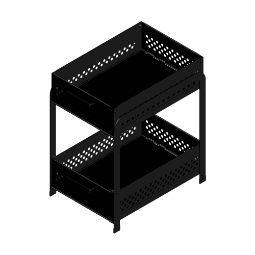 Double Sink Shelf, Storage Space,Farmhouse Counter, Suitable For Kitchen Under-Cabinet Storage, Suitable For Bathroom Sliding Basket Storage Bag, Black
