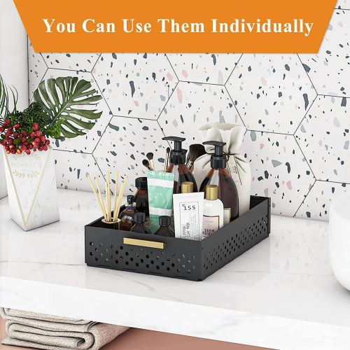 Double Sink Shelf, Storage Space,Farmhouse Counter, Suitable For Kitchen Under-Cabinet Storage, Suitable For Bathroom Sliding Basket Storage Bag, Black