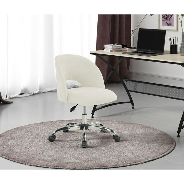 Fabric Upholstered Open Back Office Chair with Casters