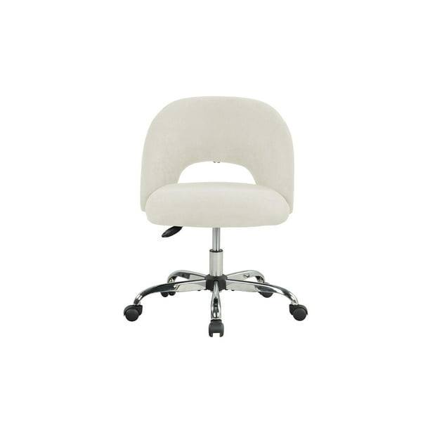 Fabric Upholstered Open Back Office Chair with Casters