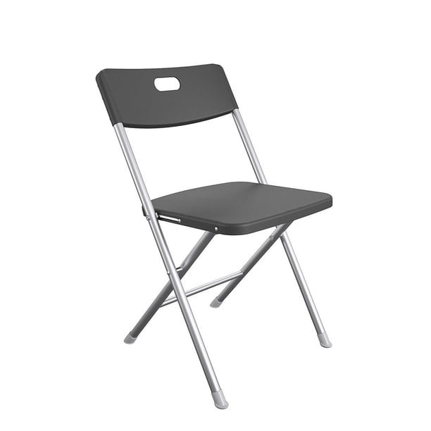 Resin Seat & Back Folding Chair, Black, 4 Count