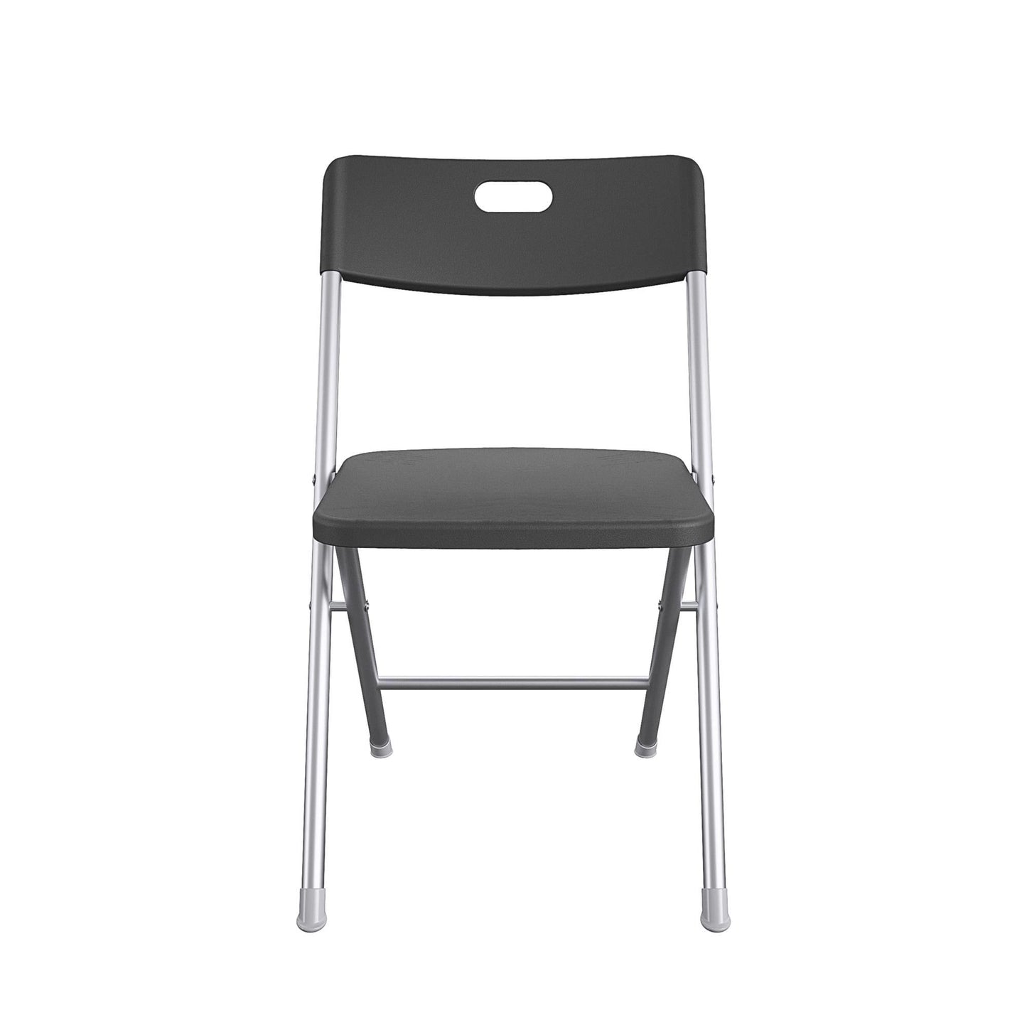Resin Seat & Back Folding Chair, Black, 4 Count