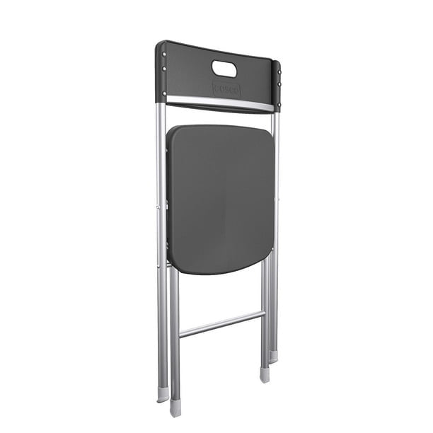 Resin Seat & Back Folding Chair, Black, 4 Count