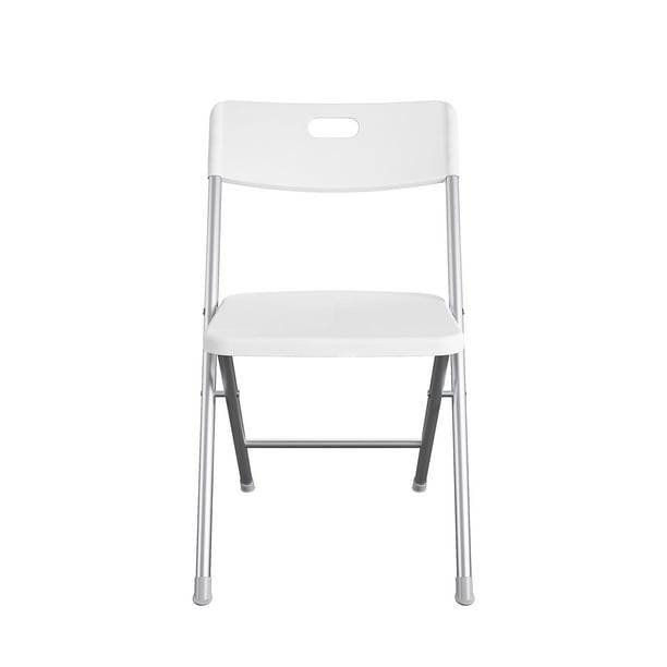 Resin Seat & Back Folding Chair, Black, 4 Count