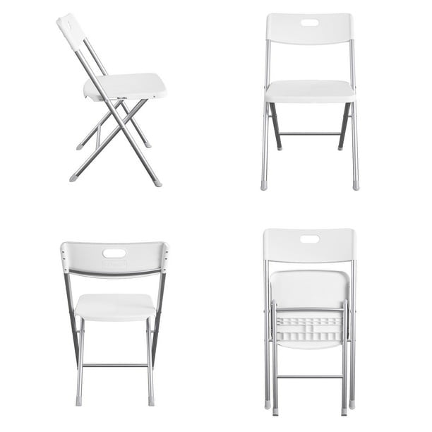 Resin Seat & Back Folding Chair, Black, 4 Count
