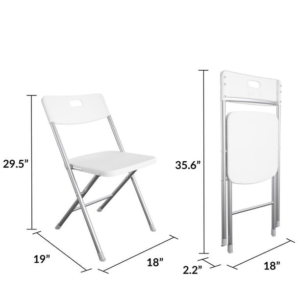 Resin Seat & Back Folding Chair, Black, 4 Count