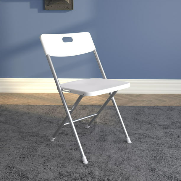 Resin Seat & Back Folding Chair, Black, 4 Count