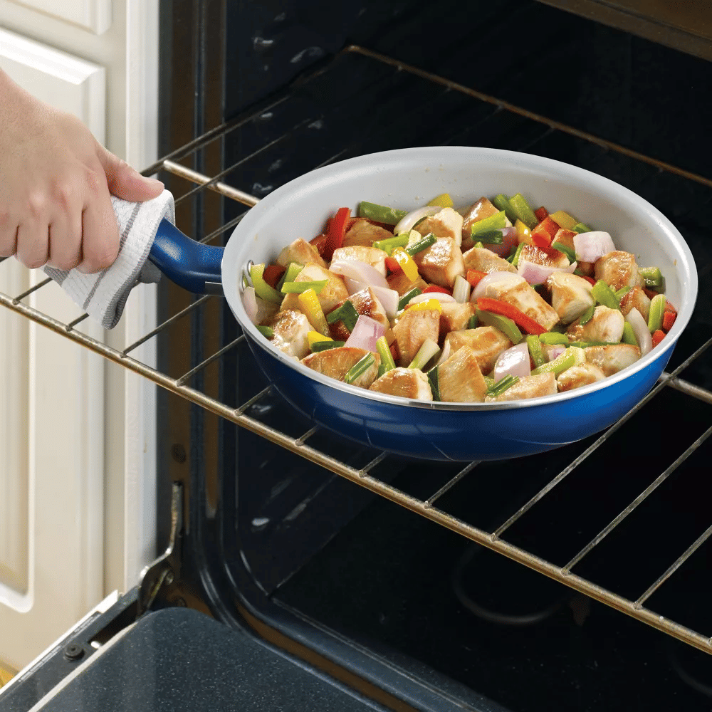 T-fal Simply Cook Ceramic Cookware, 12pc Set, Blue