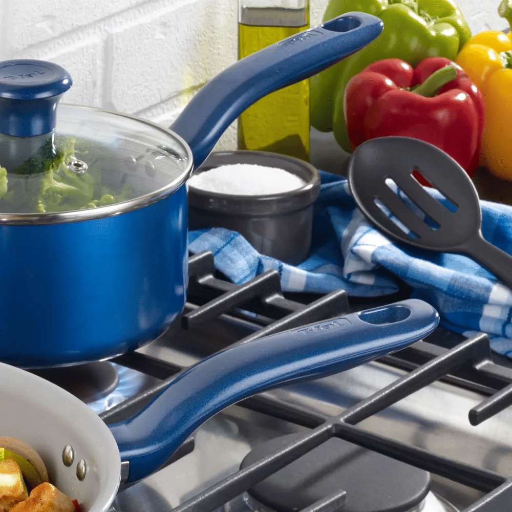 T-fal Simply Cook Ceramic Cookware, 12pc Set, Blue